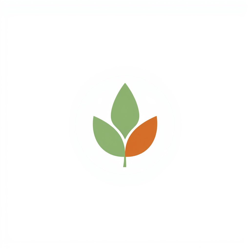 Minimalist Logo idea: minimalist logo, simple geometric mark for Botanical digital downloads store. Minimalist leaf logo with sage green and terracotta. Modern, luxury, abs