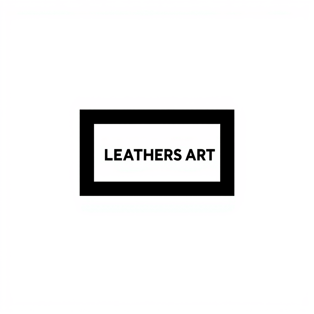 Minimalist Logo idea: minimalist logo, simple geometric mark for LEATHERS ART , flat vector, clean lines, centered, solid white background, lots of negative space, high con