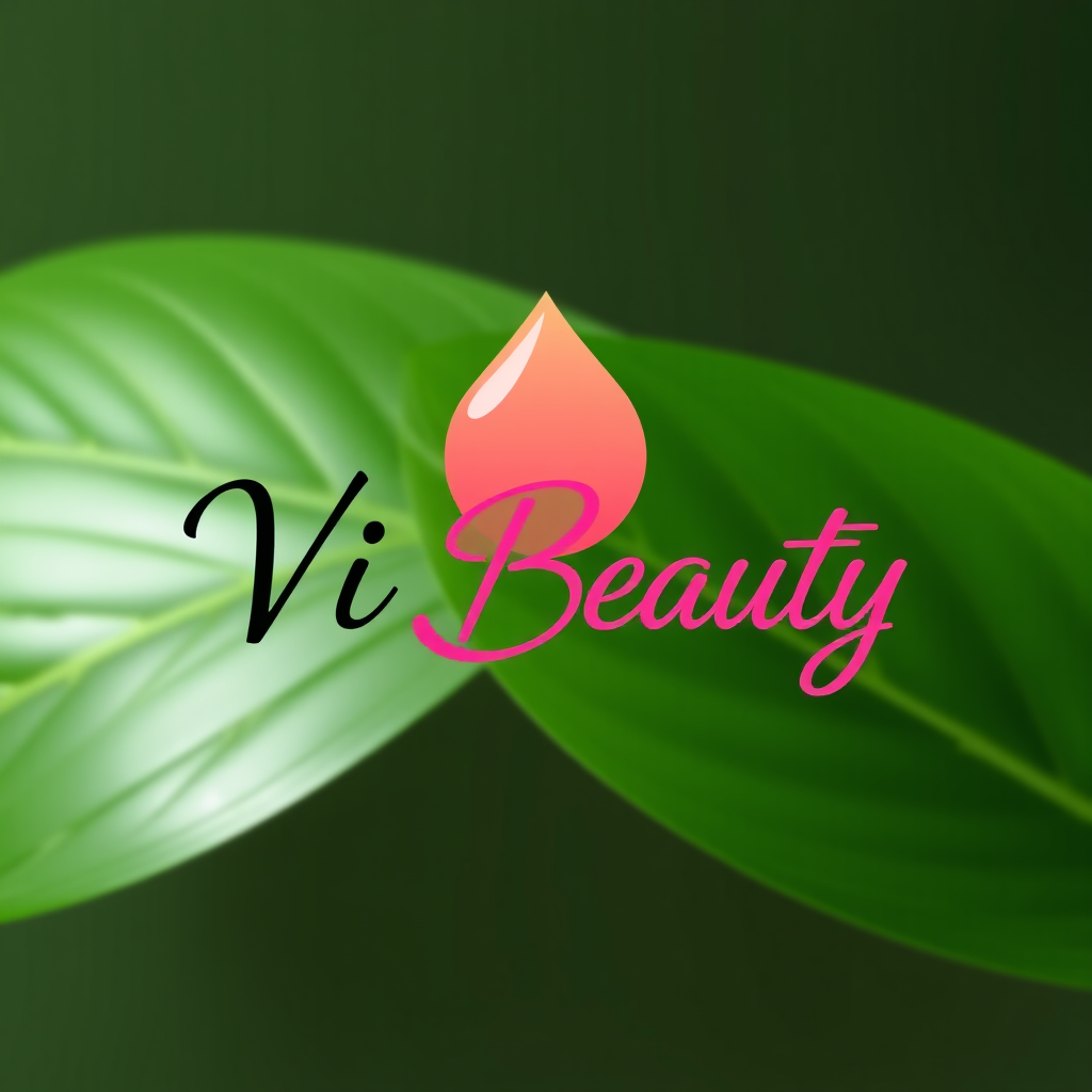 Main logo studio: quiero un logo para una marca que se llamara Vi Beauty y que los colores seran un verde bajito y un rasa bajito