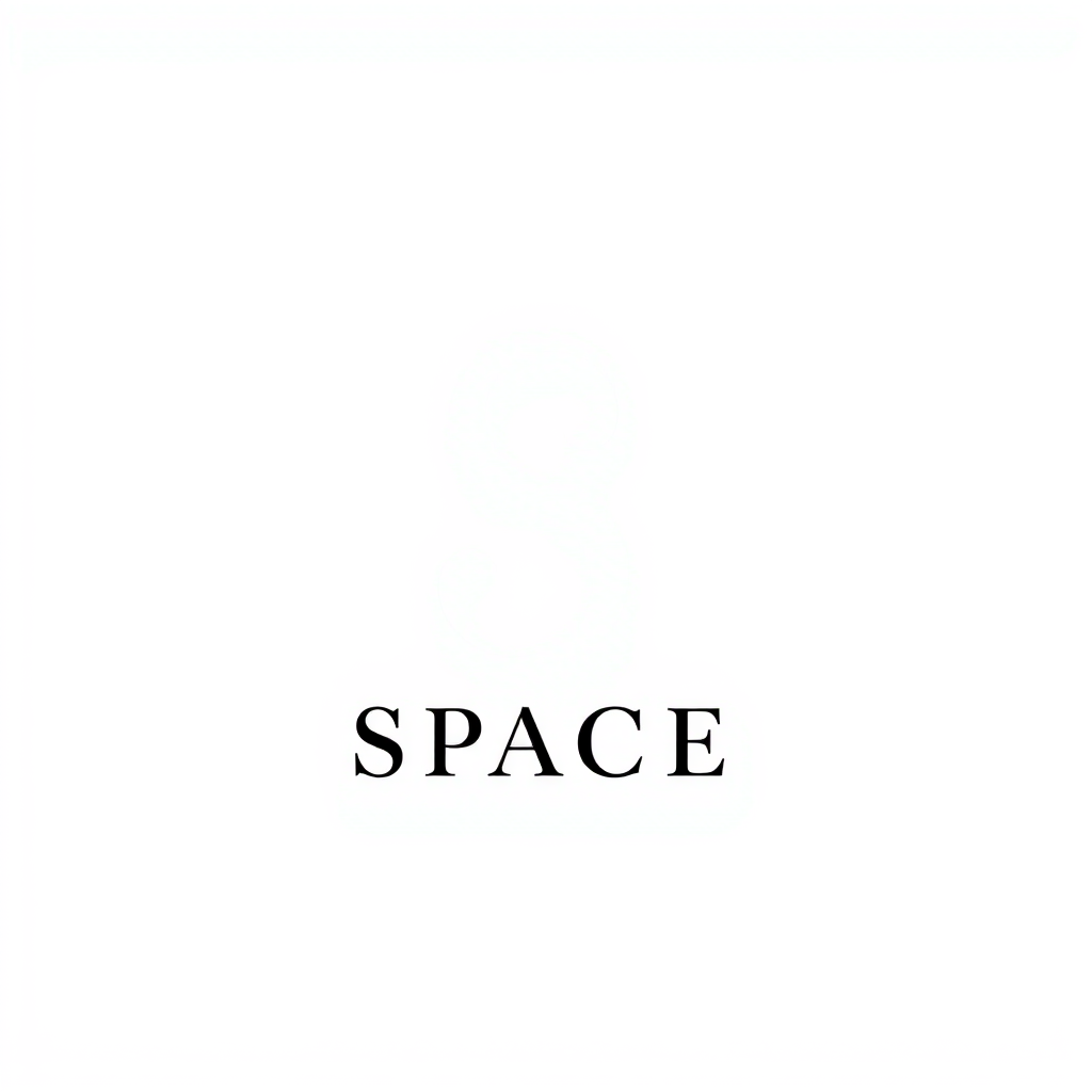 Monogram Logo idea: monogram logo combining the letters SPACE , elegant intertwined letterforms, flat vector logo, centered, solid white background, high contrast, luxury