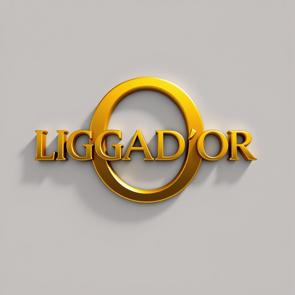 Main logo studio: logo with gold style name LIGGAD'OR and replace "O" with ballond'or