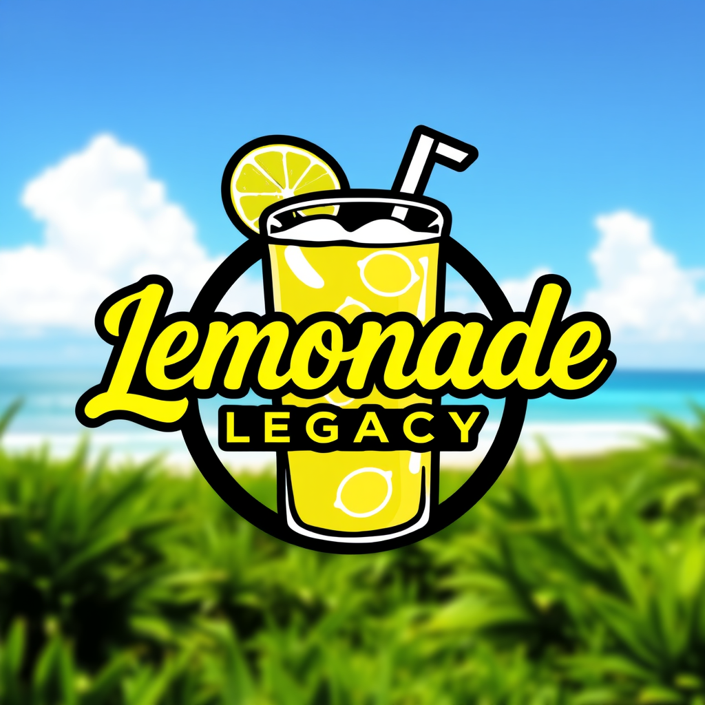 Main logo studio: lemonade logo with a summer background. and in big words write Lemonade Legacy,