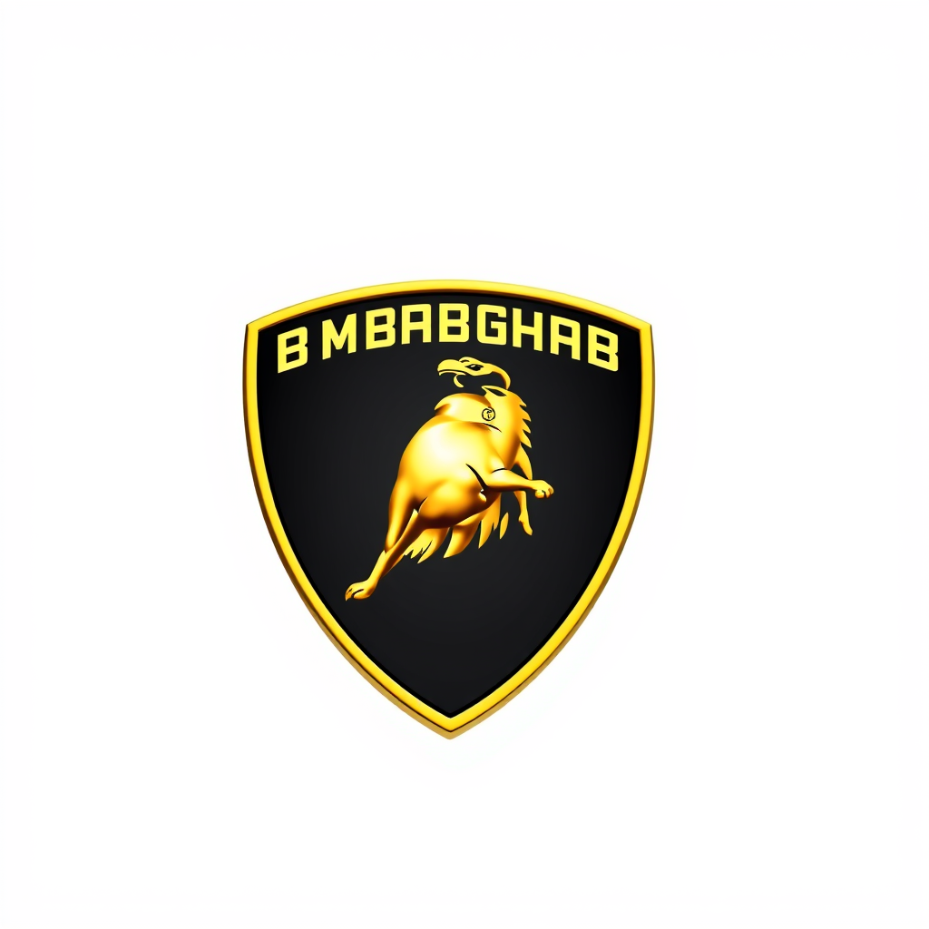 Main logo studio: Make a Lamborghini car logo with a white background of the car facing right.