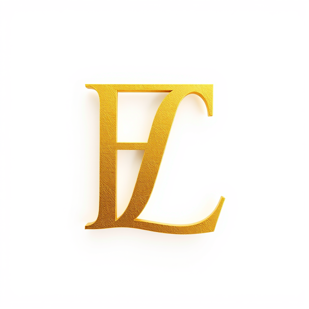 Main logo studio: elegant monogram logo combining letters F and L, gold, luxury brand