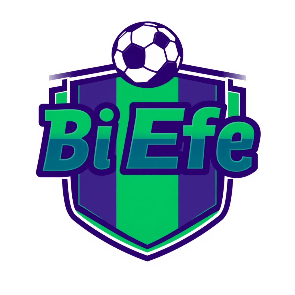 Main logo studio: Create a 1990s-inspired soccer club logo for a fantasy soccer team called "BiEffe". Classic Italian-style crest with bold outlines, geometric shapes, 