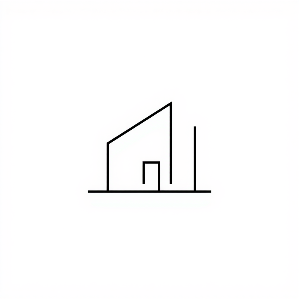 Main logo studio: “} Professional architecture studio logo, minimal abstract symbol, precise geometric black lines, refined proportions, clean white background, sophist