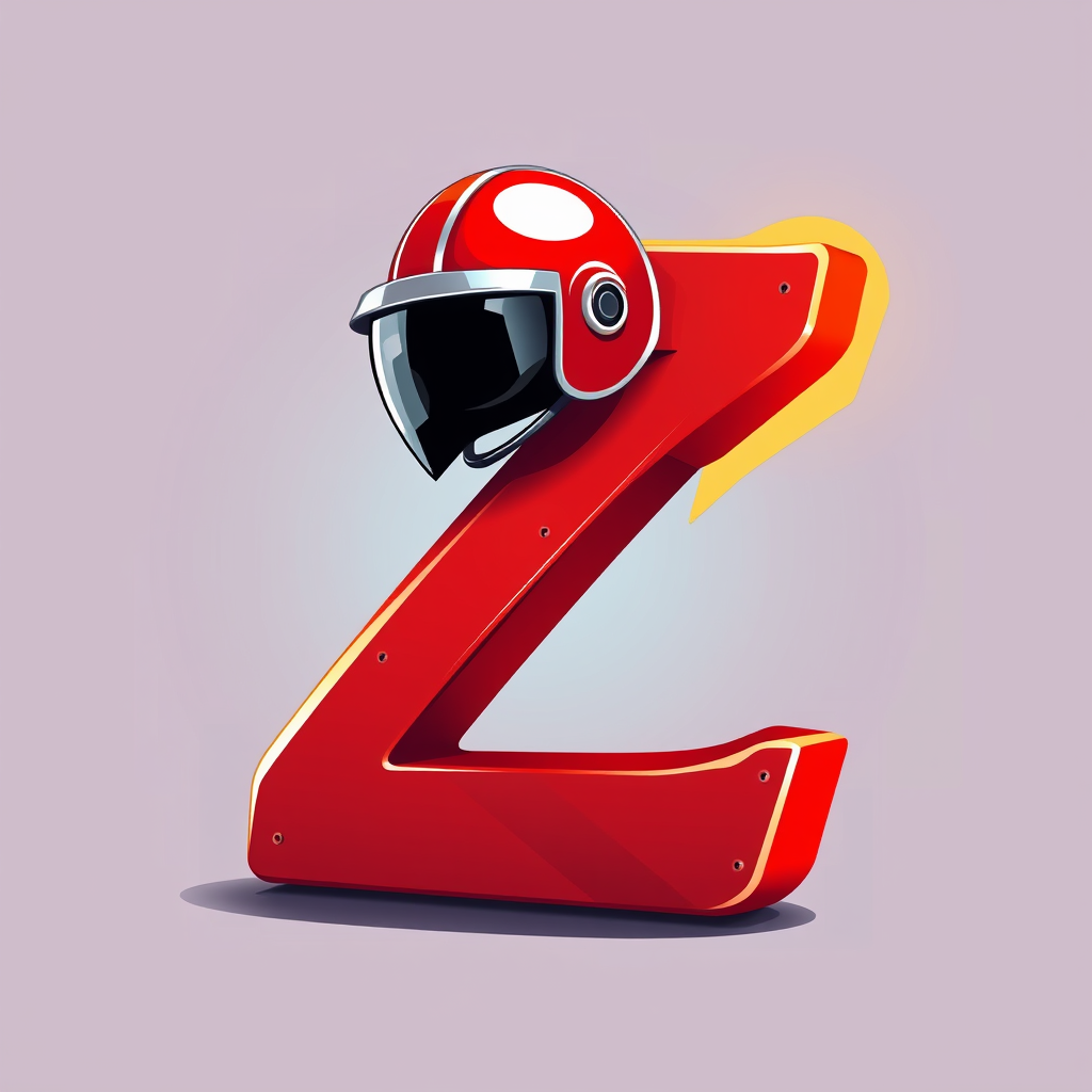 Main logo studio: letter s combined with a z 2d animation style with a helmet colour red