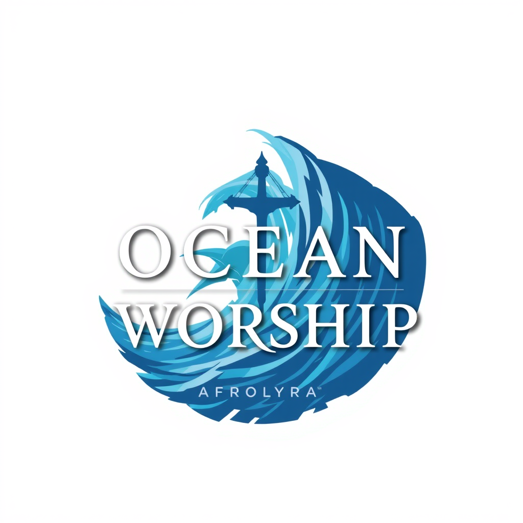 Main logo studio: Which free AI app can create this OCEAN OF WORSHIP — AFROLYRA MUSIC logo from my detailed prompt, with excellent image quality, accurate text, and a f