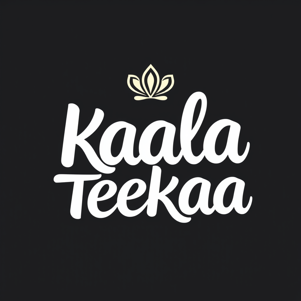 Main logo studio: Kaala Teekaa, contemporary Indian fashion label. Create a distinctive wordmark inspired by vintage Indian textile labels and hand-painted Bollywood ty
