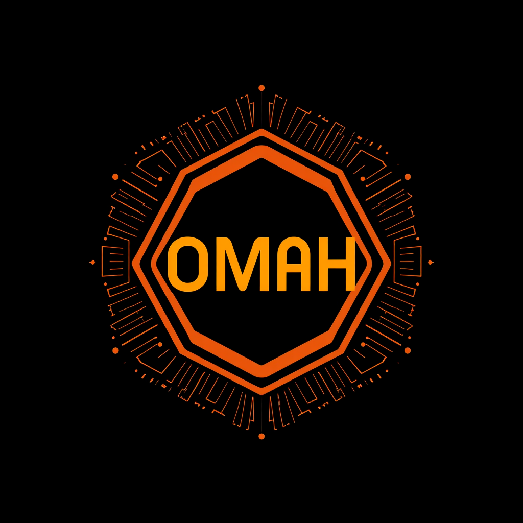 Main logo studio: Omah.Codes as brand name. use hexagon and name initials as conept