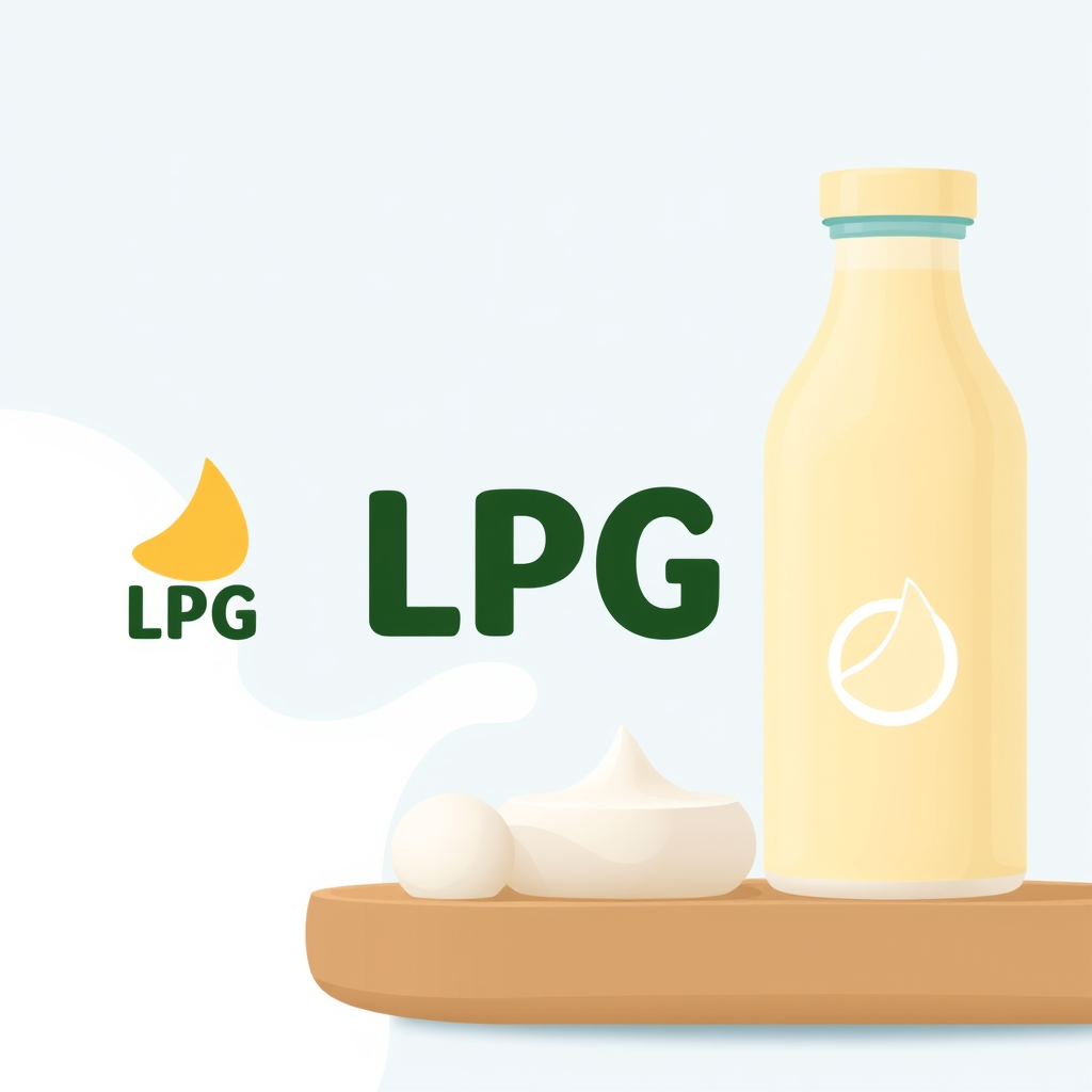 Main logo studio: Brand: LPG. Industry: dairy products (milk, cheese, yogurt, butter). Style: clean, modern and trustworthy, with a friendly artisanal touch. Symbol: a 