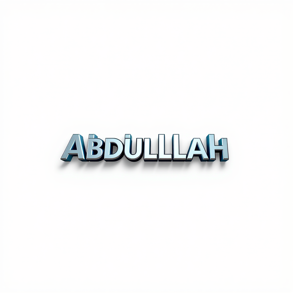 3D Logo idea: 3D logo for Create a 3D logo from my name ABDULLAH for my space company and software house, the logo must seem to be professional and attractive , thr