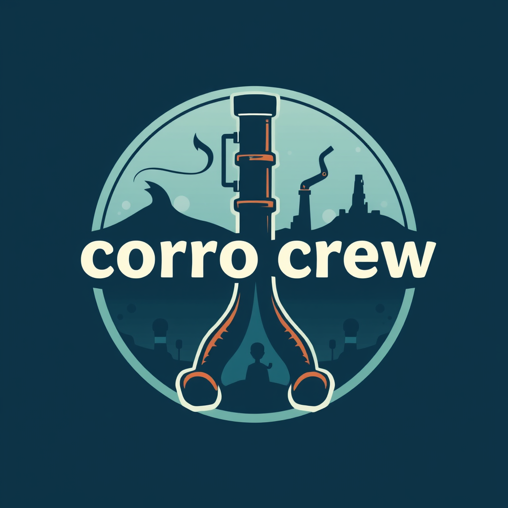 Main logo studio: Our group name is "Corro Crew" we are dealing with the problem of corrosion in dredging pipes and etcand we are trying to develop those pipes, i want 