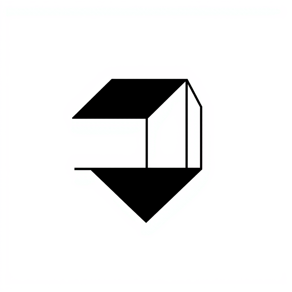 Main logo studio: “} Create a minimal architectural logo using clean, thin black lines. Abstract geometric symbol inspired by architectural space and structure. Elegant