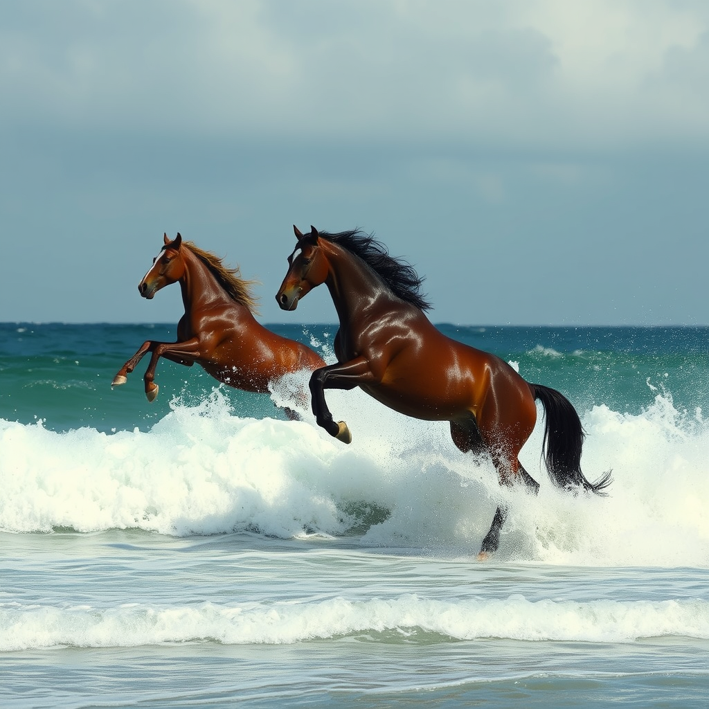 Main logo studio: carlos machado restrepo, waves, and flying horses