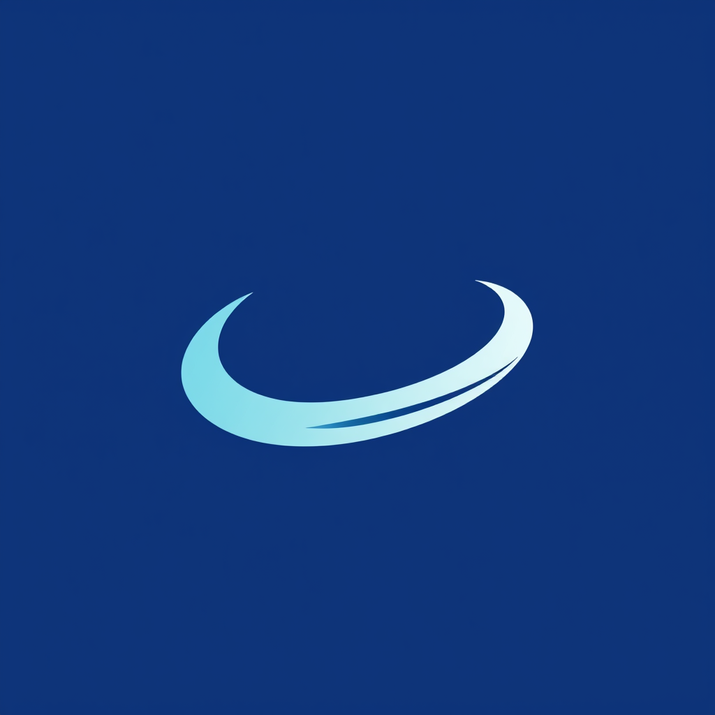 Main logo studio: simple abstract swoosh mark logo for a fintech company, gradient indigo
