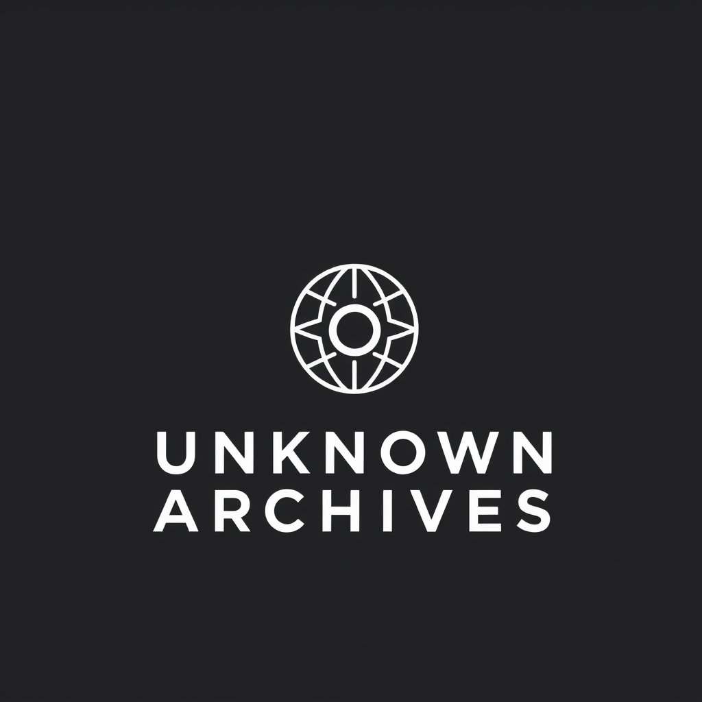 Main logo studio: Minimalist professional logo for “Unknown Archives”, a YouTube and TikTok channel about fascinating facts, hidden knowledge, history, science and myst