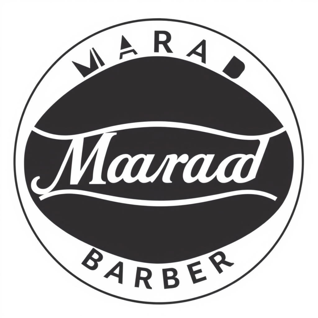 Main logo studio: MaradBarber oval black logo