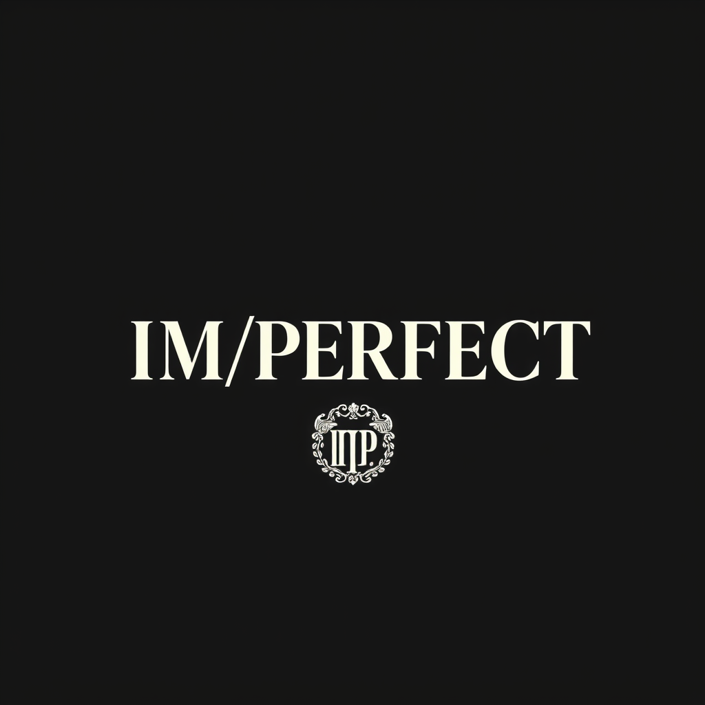 Main logo studio: {"name":"IM/PERFECT","style":"high-fashion luxury, rebellious, elegant","type":"custom wordmark + monogram","font":"editorial high-contrast serif","co
