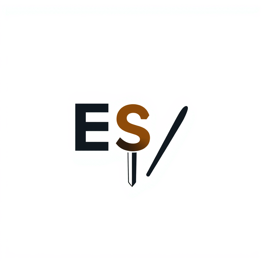 Wordmark Logo idea: wordmark logo of Es para un estudio de carpintería a medida. Imagen de marca profesional, moderna y premium , bold clean typography, flat vector logo,