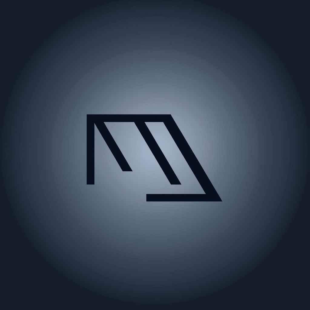 Main logo studio: Create a cinematic and modern monogram logo using only the letters "MI". The M and I should be creatively connected to suggest motion, editing, precis