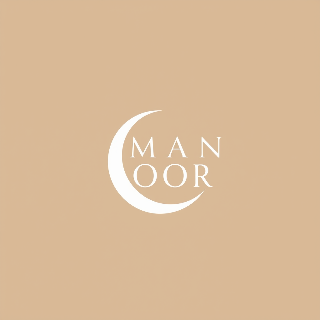 Main logo studio: What kind of logo should I create for IMAN NOOR? I recommend the following style: * Name: IMAN NOOR * Symbol: An elegant crescent moon 🌙 * Colors: Wh