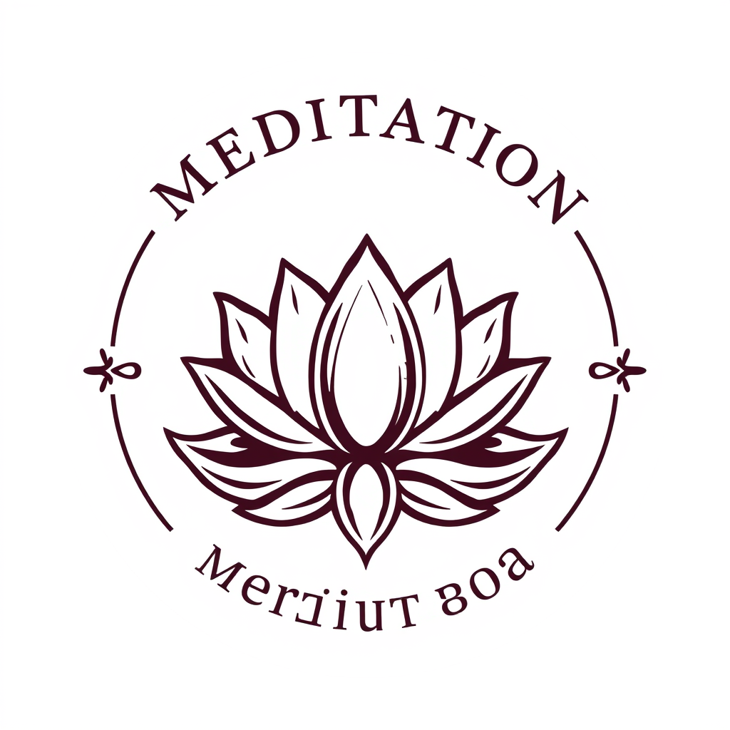 Vintage Logo idea: vintage retro logo for rounded app icon logo for a meditation app, calming gradient, lotus symbol , classic retro design, aged typography, hand-drawn