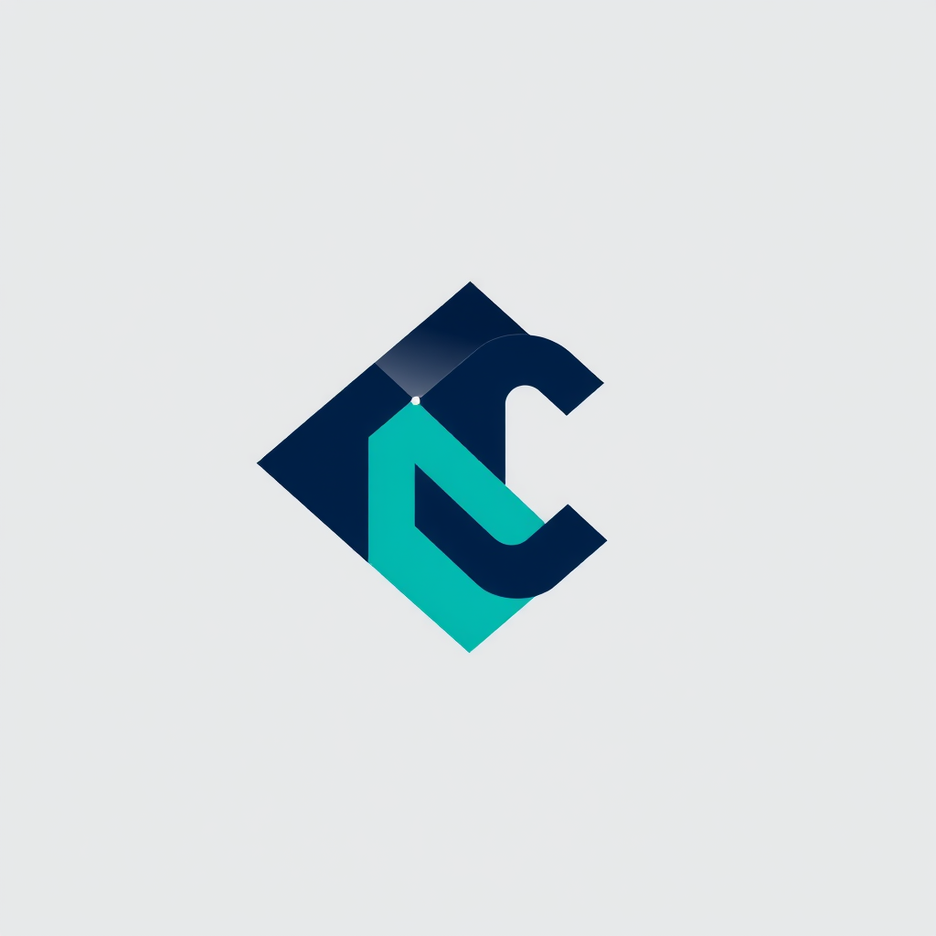 Main logo studio: A minimalist modern geometric logo featuring an overlapping, interlocking 'N' and 'C' monogram. Built with sharp, clean vector lines, symmetric angles
