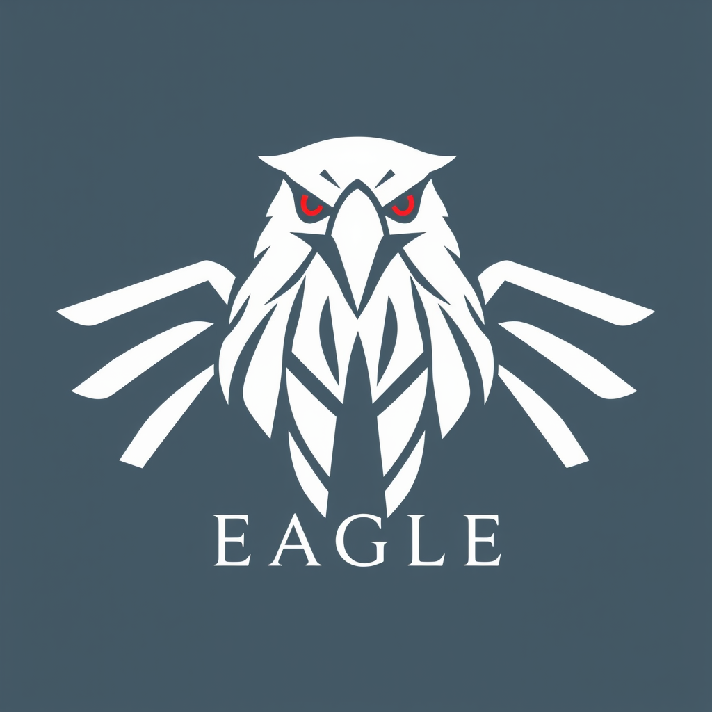 Main logo studio: Design a sophisticated luxury brand logo for Eagle Studios. Create a refined, iconic eagle emblem using elegant geometric lines and precise symmetry. 