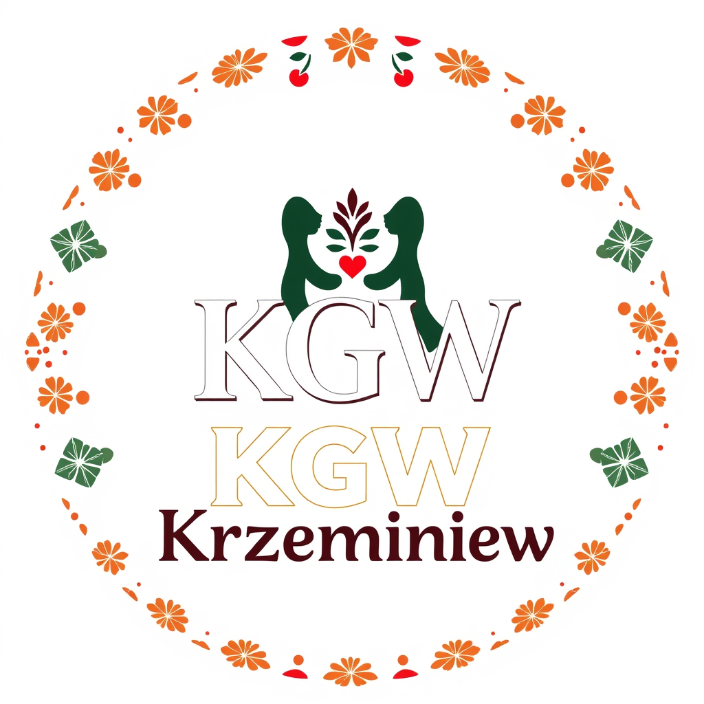 Main logo studio: Stwórz kolorowe, radosne logo dla „KGW Krzemieniew”. Polski folklor inspirowany wzorami łowickimi: barwne kwiaty, maki, chabry, malwy, ludowe ornament