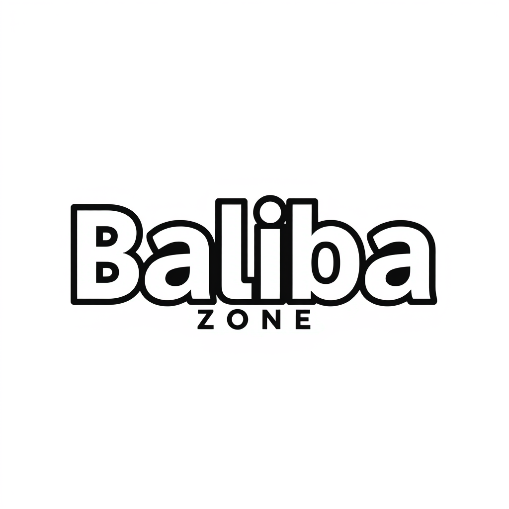 Wordmark Logo idea: wordmark logo of Baliba Zone , bold clean typography, flat vector logo, centered, solid white background, high contrast, professional brand identity