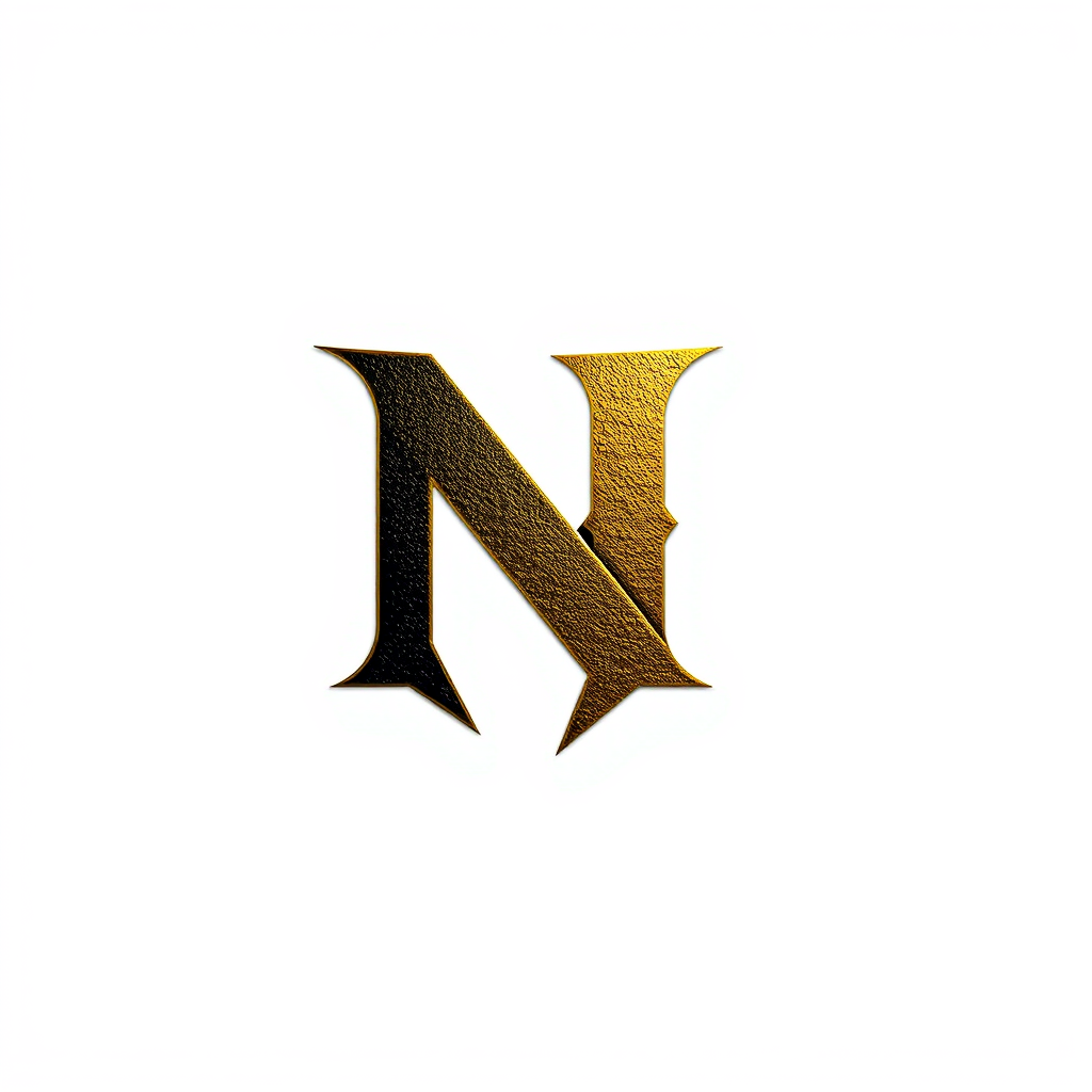 Lettermark Logo idea: lettermark logo of the letters Nox and Hunch, NH, a digital psychological gaming startup, gothic texture, elegant intertwined mysterious logo, black g