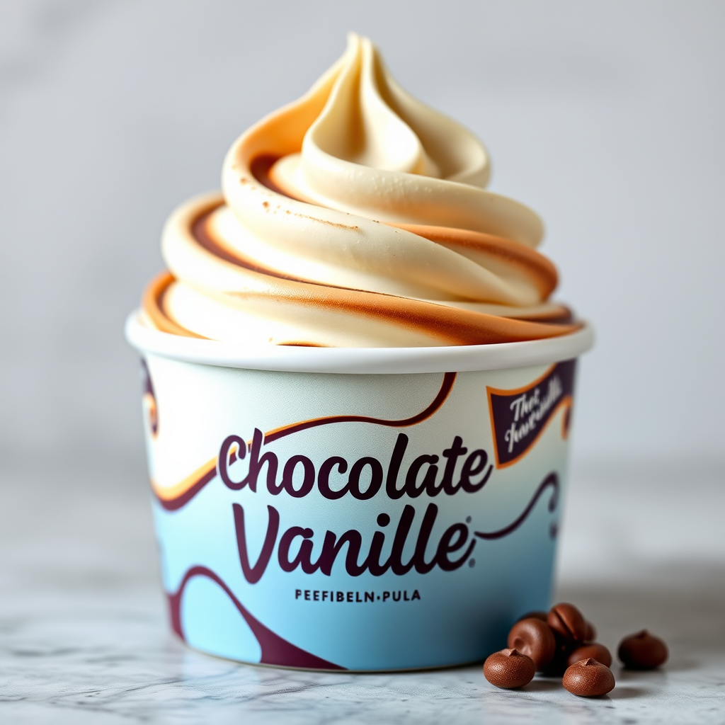 Main logo studio: The brand name chocolate vanilla swirl give me a logo give me more