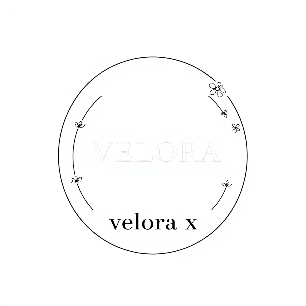 Main logo studio: Je veux un logo pour ma marque. Je veux quelque chose qui s'accorde avec tout. Mon logo sera en noir et blanc ; le nom sera « VELORA V ». Je veux que