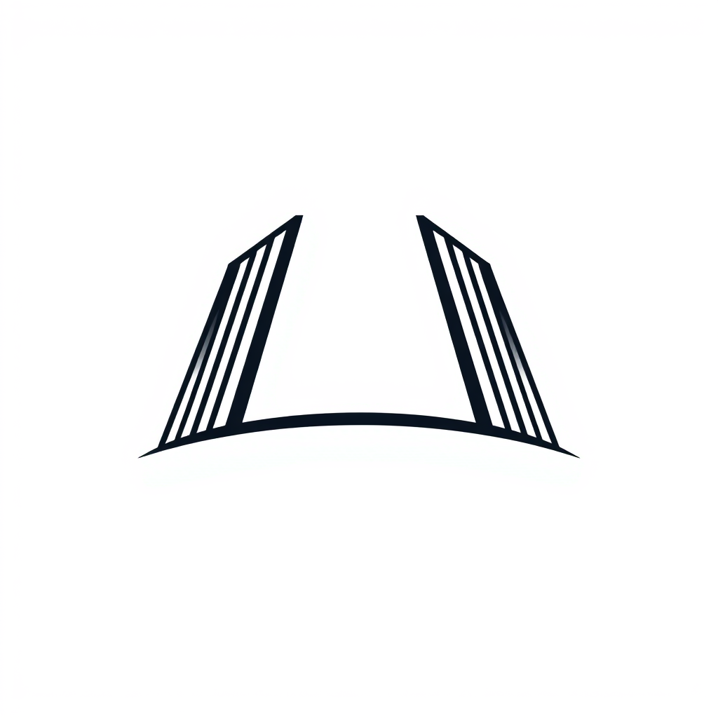Abstract Logo idea: abstract logo mark for Elegant architectural linework, partial form, blurred continuation, minimal , geometric abstract shape, modern minimalist mark,