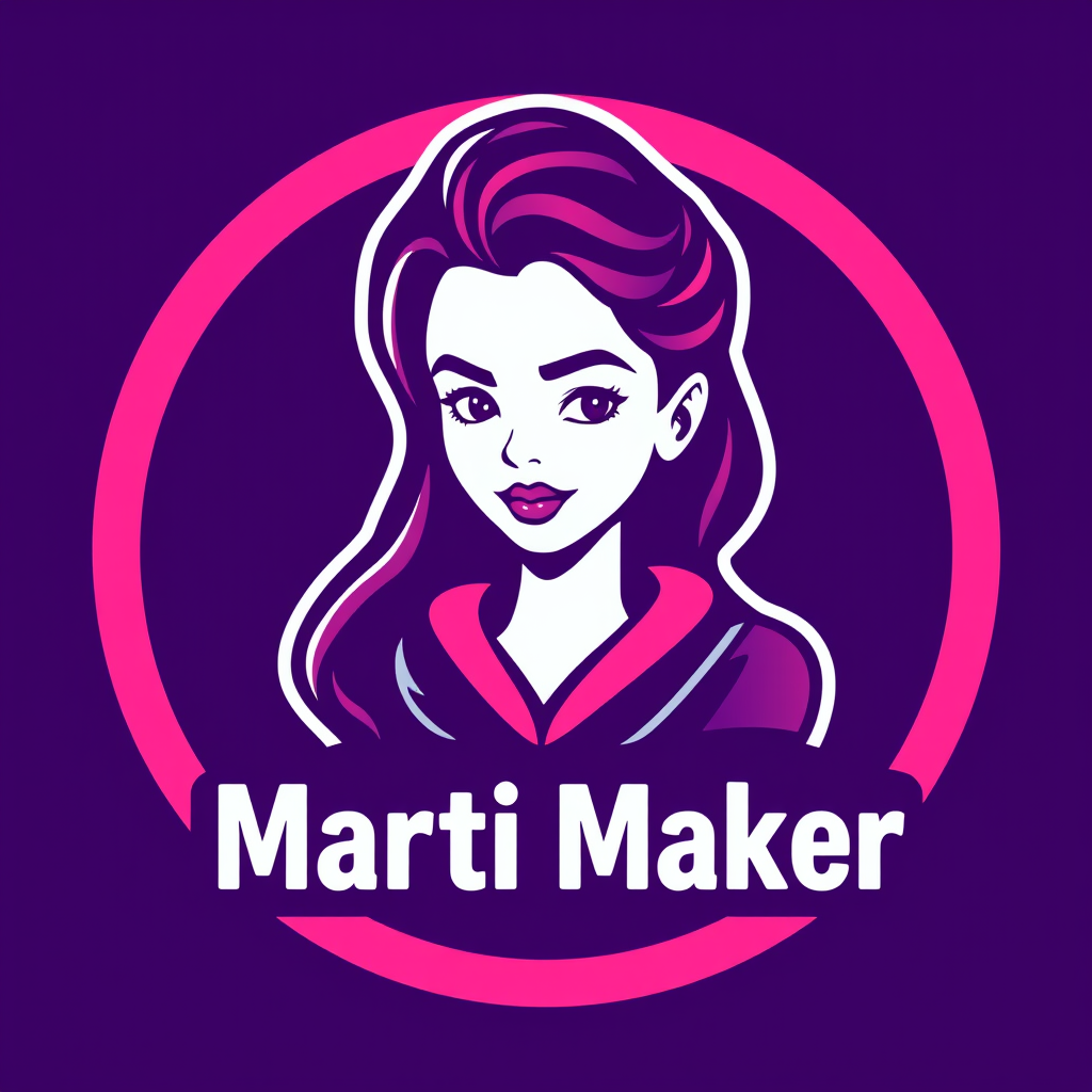 Main logo studio: Genera un logo para un perfil de redes sociales, que se va a dedicar al mundo de la impresion en 3d, geneceracion de contenido, el nombre es Marti Mak