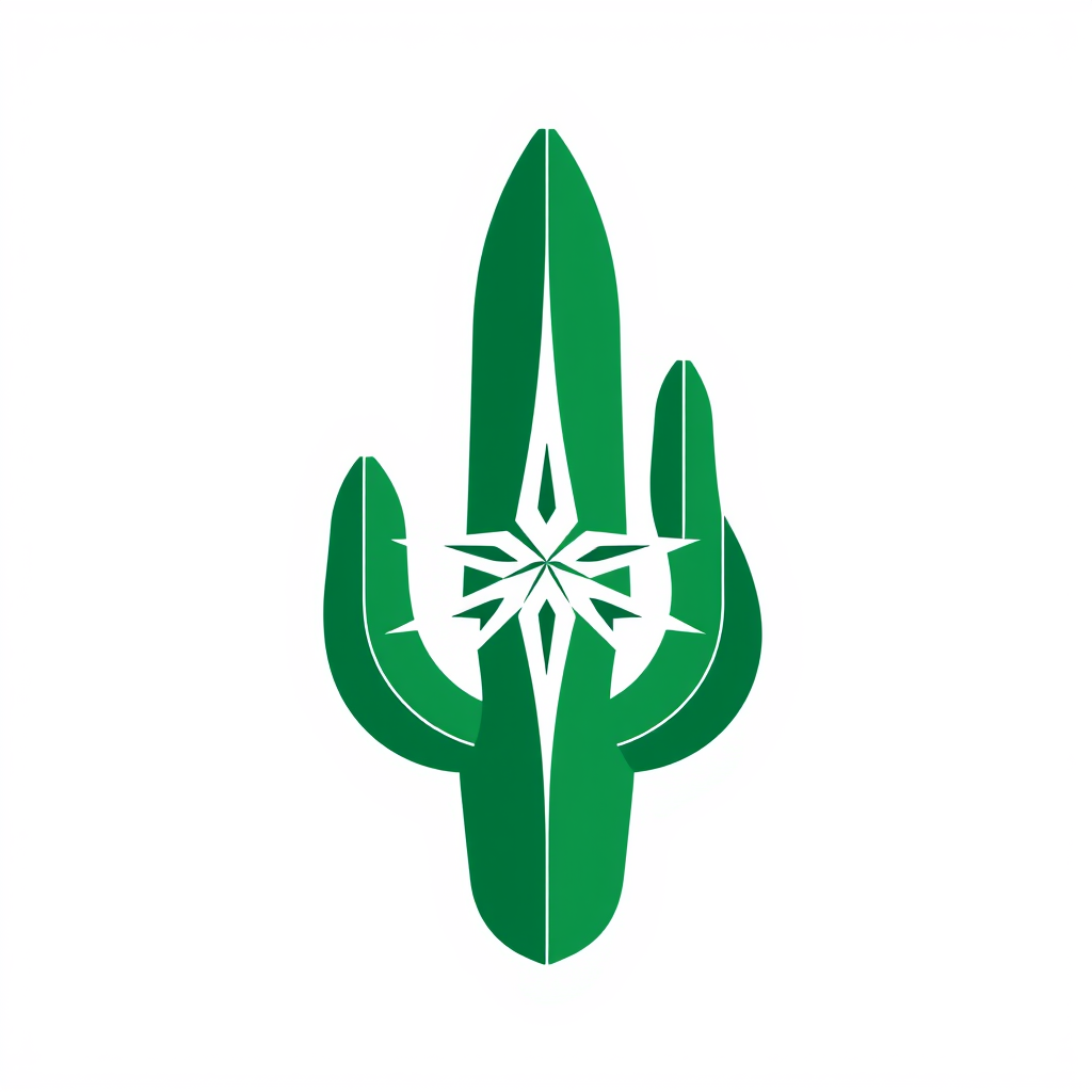Abstract Logo idea: abstract logo mark for cactus and it should be simple corprate style , geometric abstract shape, modern minimalist mark, clean lines, flat vector logo