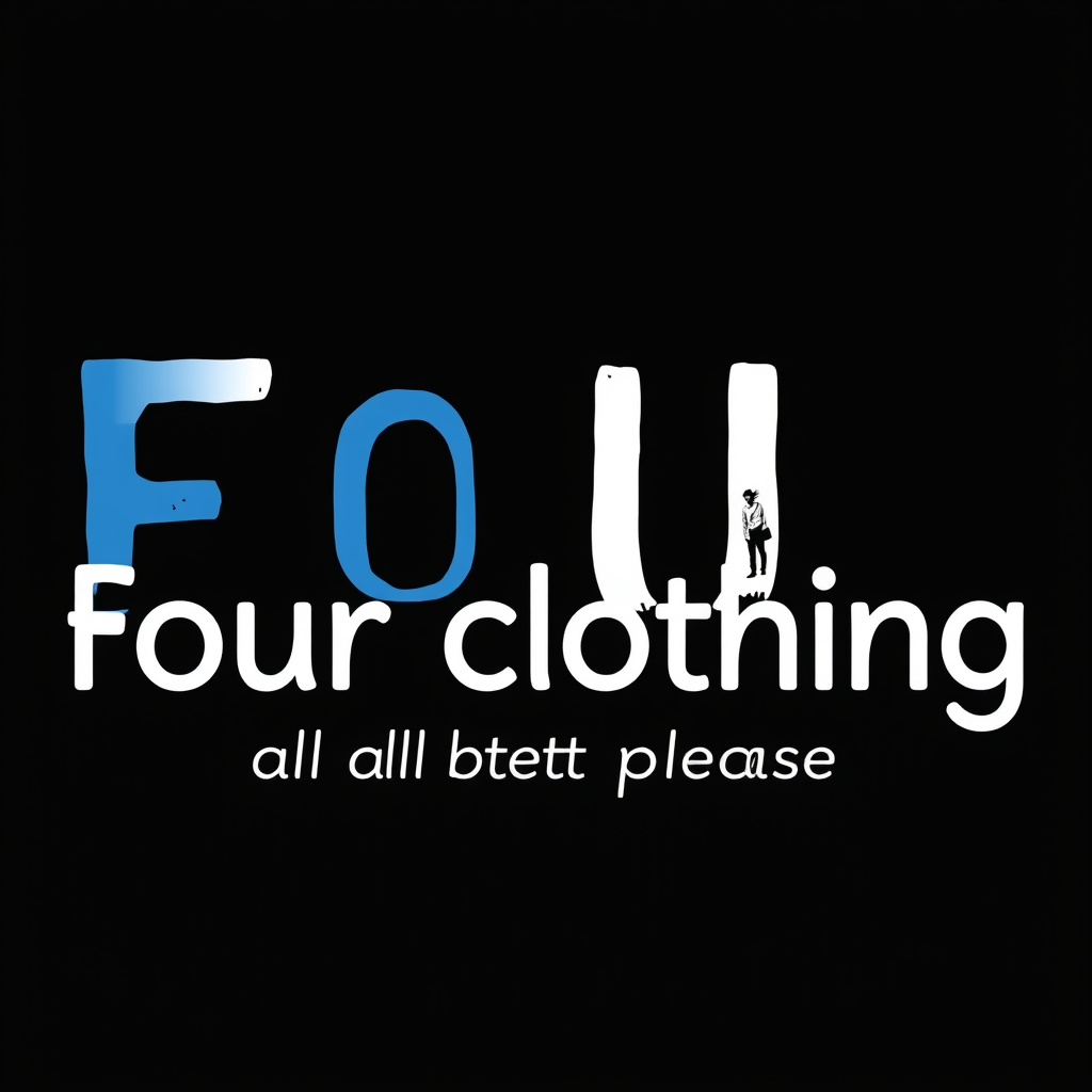 Main logo studio: Name is Four all clothing slogan is Four styles one indentity all you. Colors dark and bleu better please