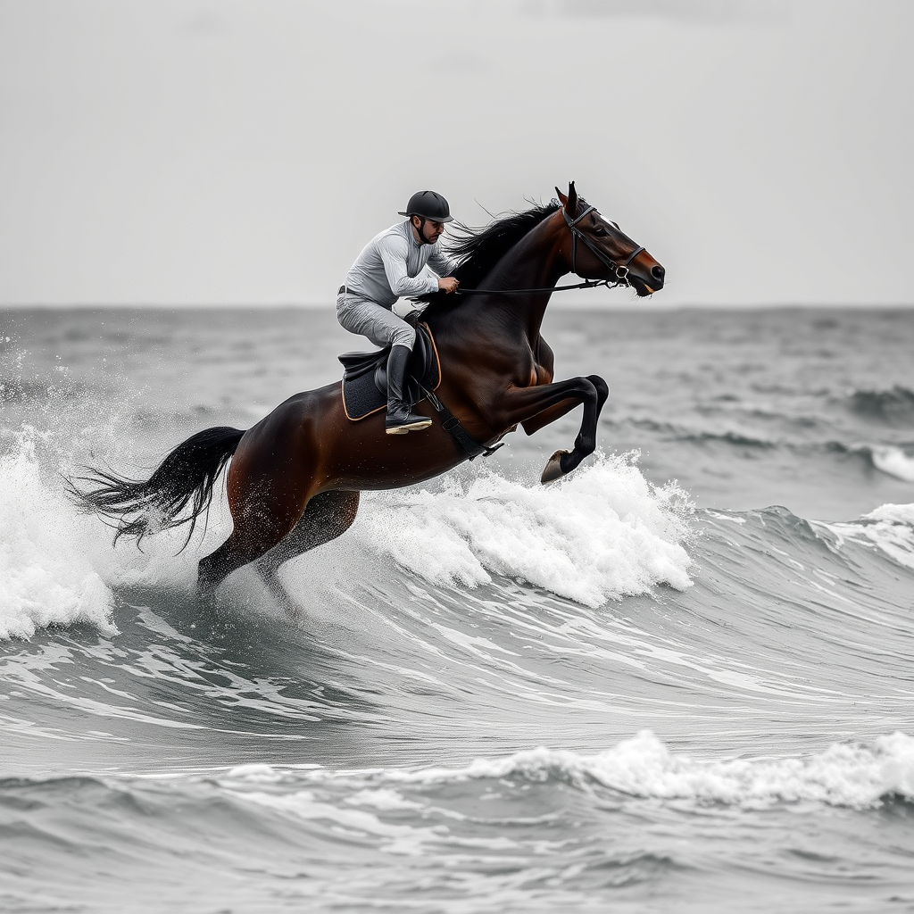 Main logo studio: carlos machado restrepo, waves, and flying horses add the name in a cercel