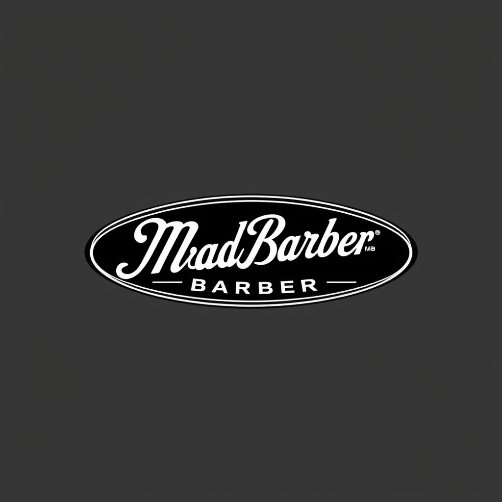 Main logo studio: MaradBarberMB oval bllack white logo