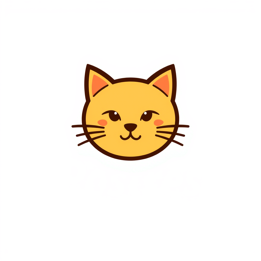 Minimalist Logo idea: minimalist logo, simple geometric mark for Podrías hacerme un logo para postres lindo relacionado con los postres que sea un gato naranja femenina al