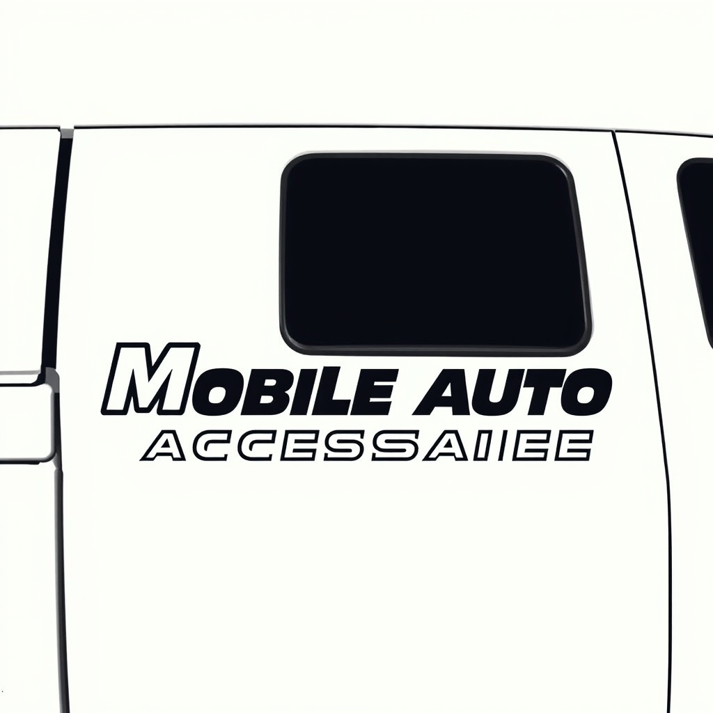 Main logo studio: I'm wanting to create a decals for my business to stick on the side off my work truck the business name is (Mobile Auto Accessories) I'm wanting a sim