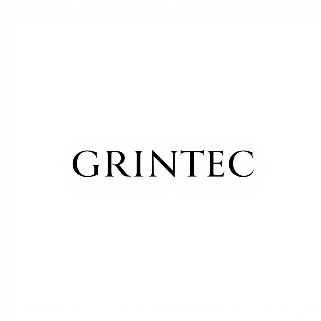 Lettermark Logo idea: lettermark logo of the letters GRINTEC , monogram initials, elegant typographic design, interlocking or stacked letters, flat vector logo, centered, s