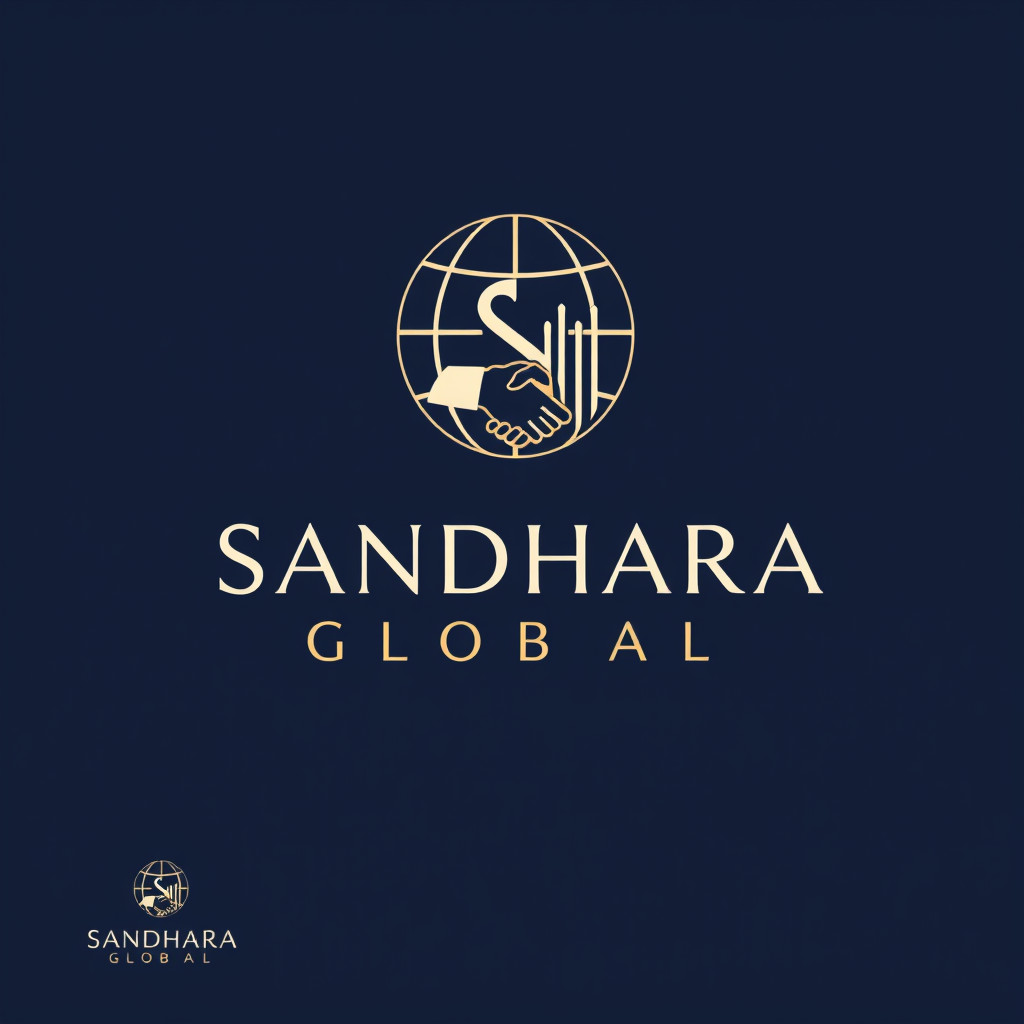 Main logo studio: Create a premium, distinctive, minimalist logo for SANDHARA GLOBAL, an international B2B business spanning projects, procurement, commercial opportuni