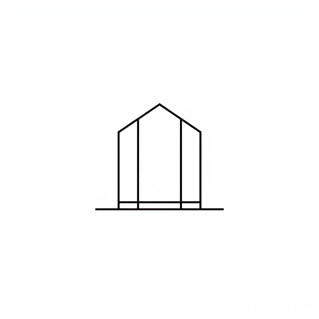Main logo studio: } Minimal architectural logo made only with clean geometric lines. Simple, elegant and timeless design. Thin black lines on a pure white background. A