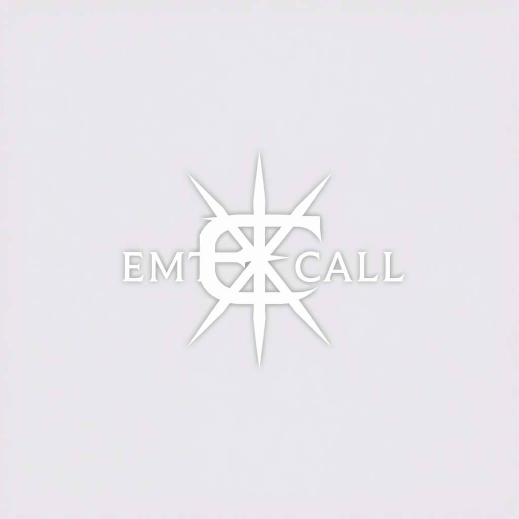 Monogram Logo idea: monogram logo combining the letters “EMPTY CALL band logo, abstract EC monogram , influence emo band and metalcore , elegant intertwined letterforms, 