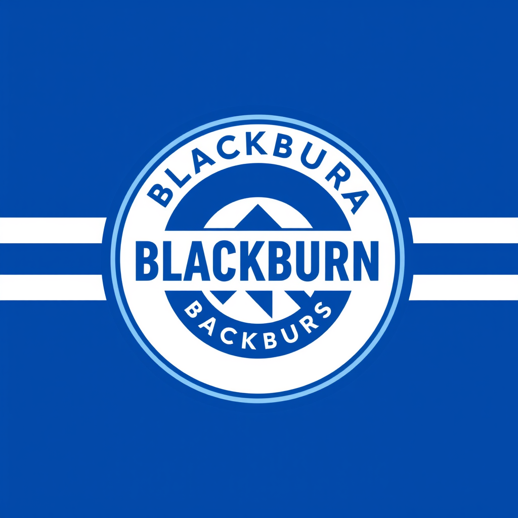 Main logo studio: Create a modern, professional football club logo inspired by Blackburn Rovers and the city of Blackburn. Use a strong royal blue and white colour sche