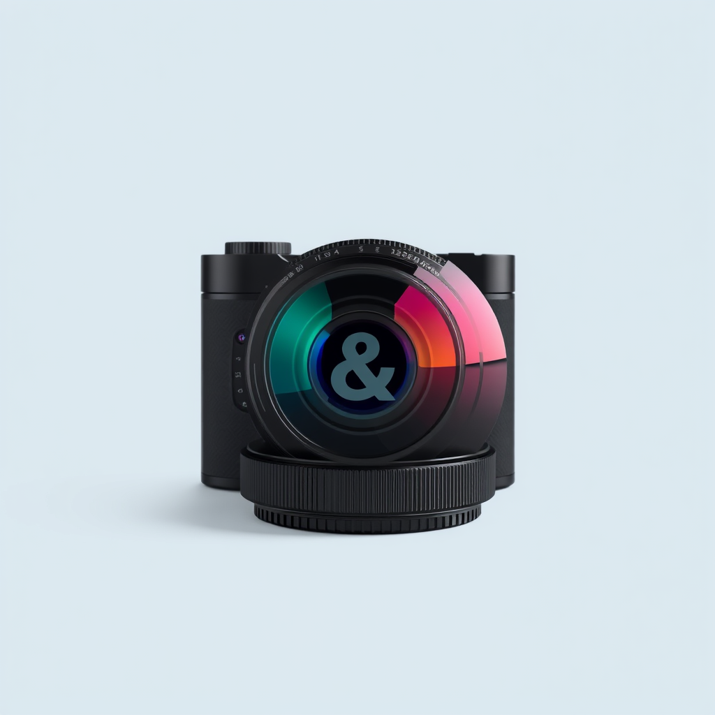 Main logo studio: Brand name : Lense and Colours -L&C I need the L&C to appear inside a camera shell