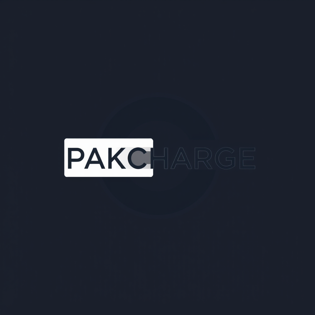 Main logo studio: PAKCHARGE is the brand name. Generate a modern logo which should be unique 8k and cinematic. Give me a couple of options to choose from