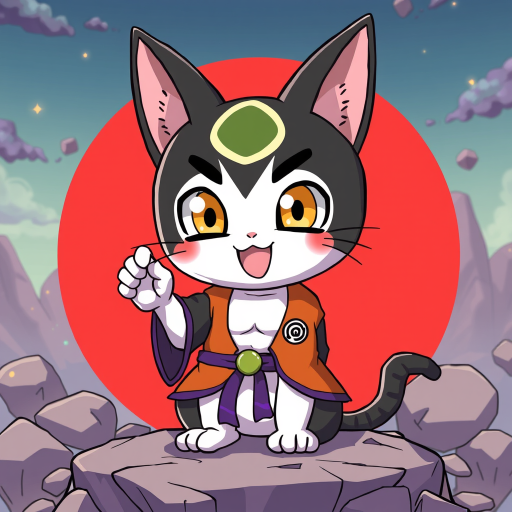 Main logo studio: name is “TGLT” in manekineko of anime dragonball z